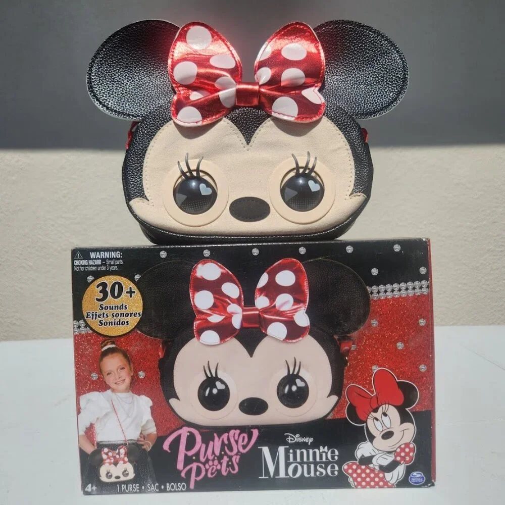NEW Disney Minnie Mouse Purse Pets Interactive Toy Plush Shoulder Bag Crossbody